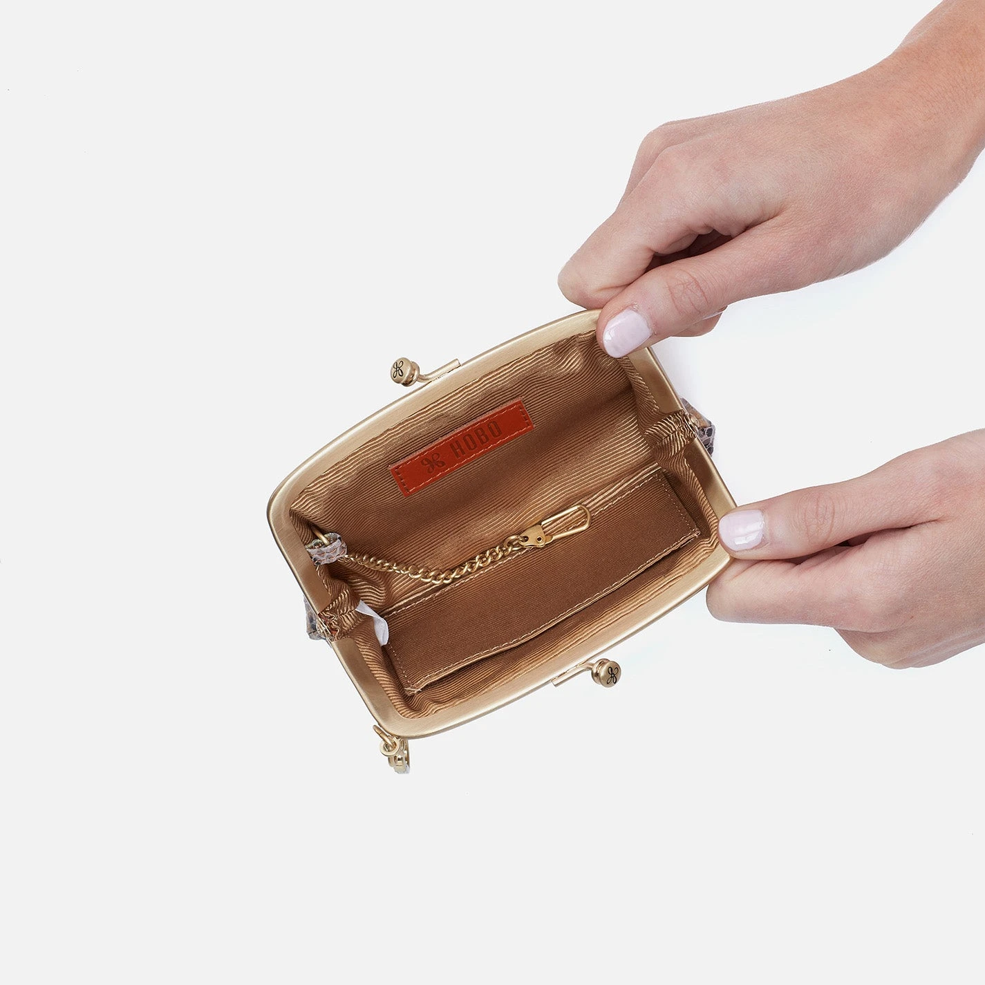 Cheer Frame Pouch In Printed Leather - Opal Snake Print 3 Cheer Frame Pouch In Printed Leather - Opal Snake Print - Image 3