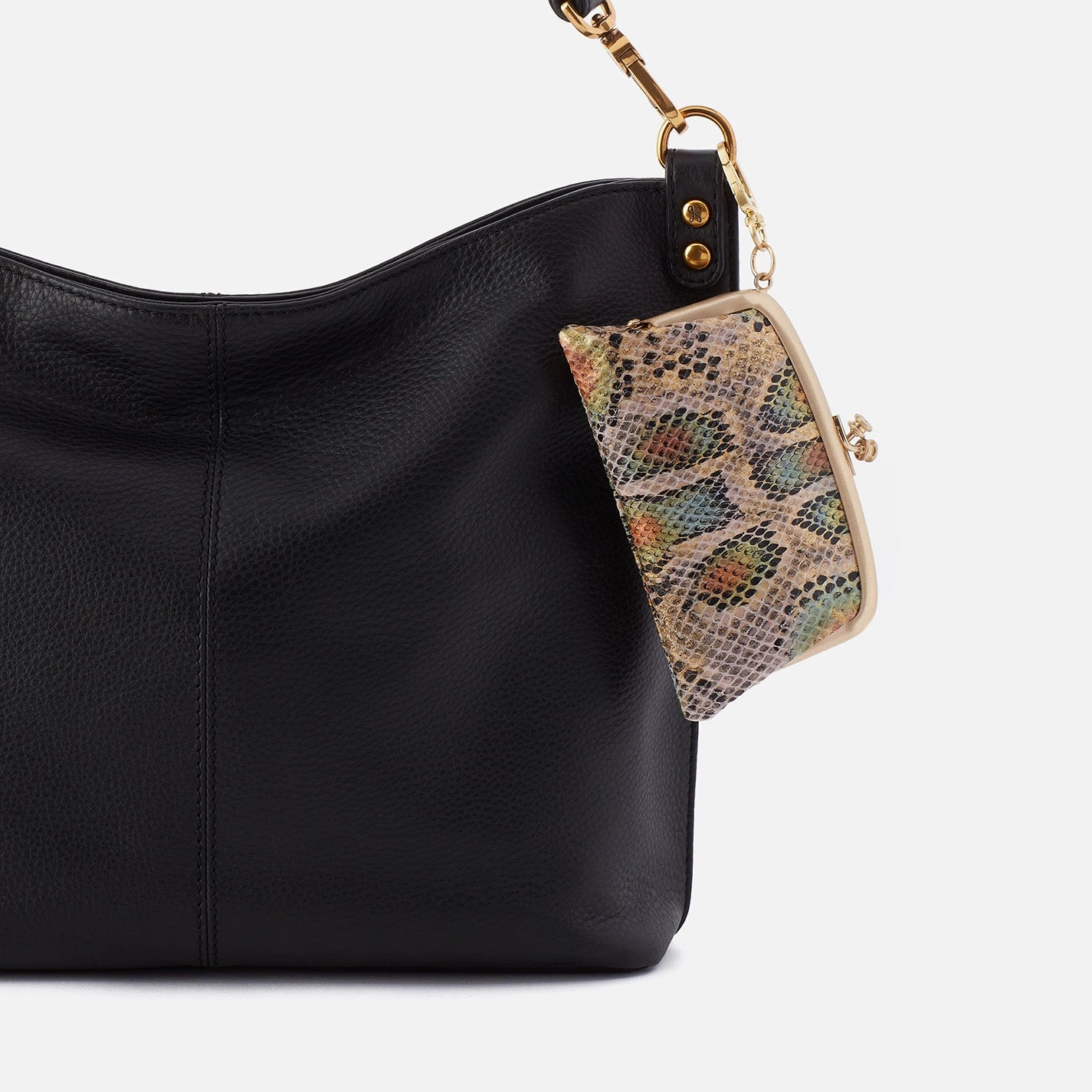 Cheer Frame Pouch In Printed Leather - Opal Snake Print 5 Cheer Frame Pouch In Printed Leather - Opal Snake Print - Image 5