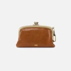 Cheer Frame Pouch In Polished Leather - Truffle -Hobo Sales Store VI 34033TRUF 03 3ecec7db 9401 4e5f 8a78 f1b36958c38d