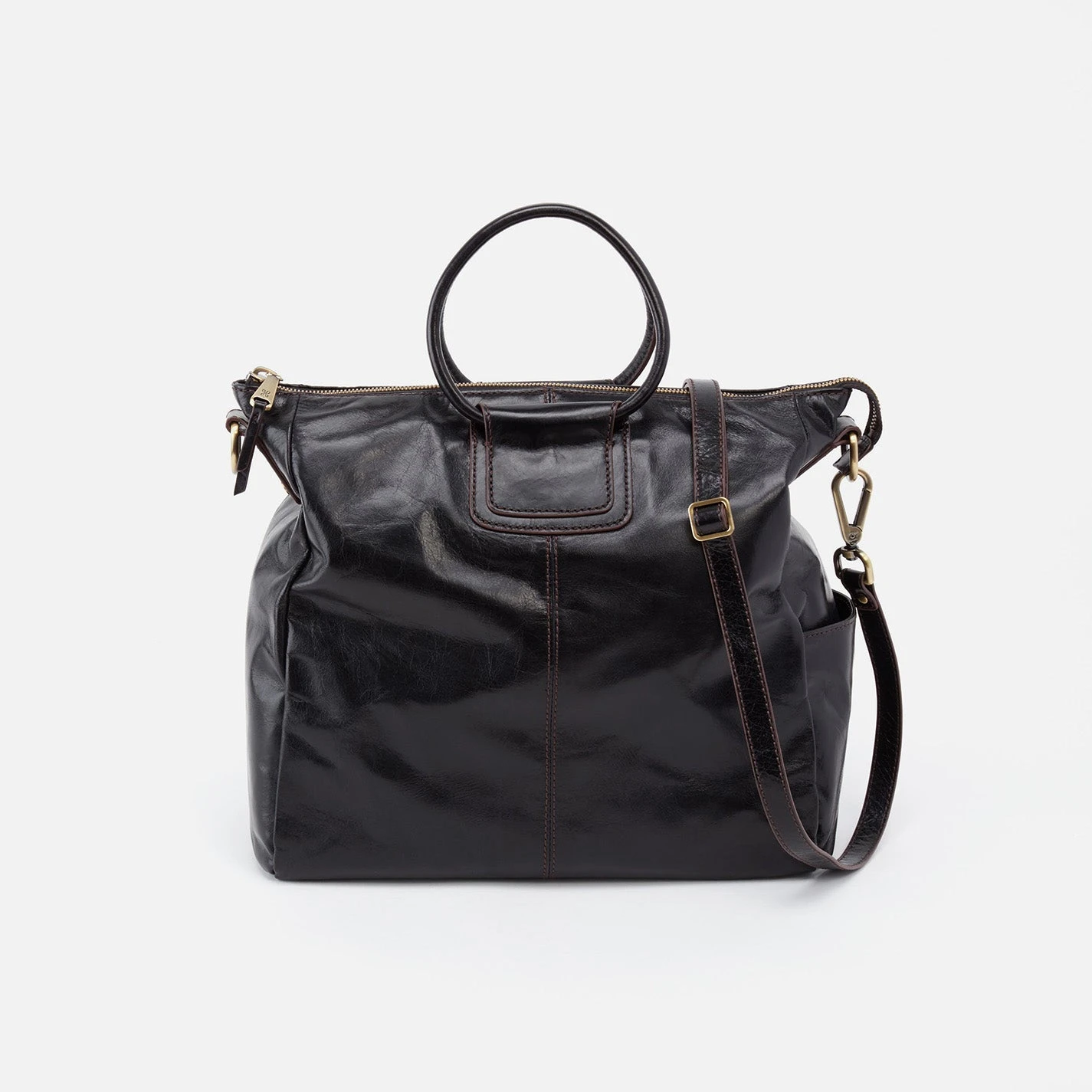 Sheila Large Satchel In Polished Leather - Black 1 Sheila Large Satchel In Polished Leather - Black