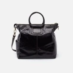 Sheila Large Satchel In Polished Leather - Black 9 Sheila Large Satchel In Polished Leather - Black -Hobo Sales Store VI 35019BLK 05 86ccaa82 aeec 43f8 b994 982c3c844c1a