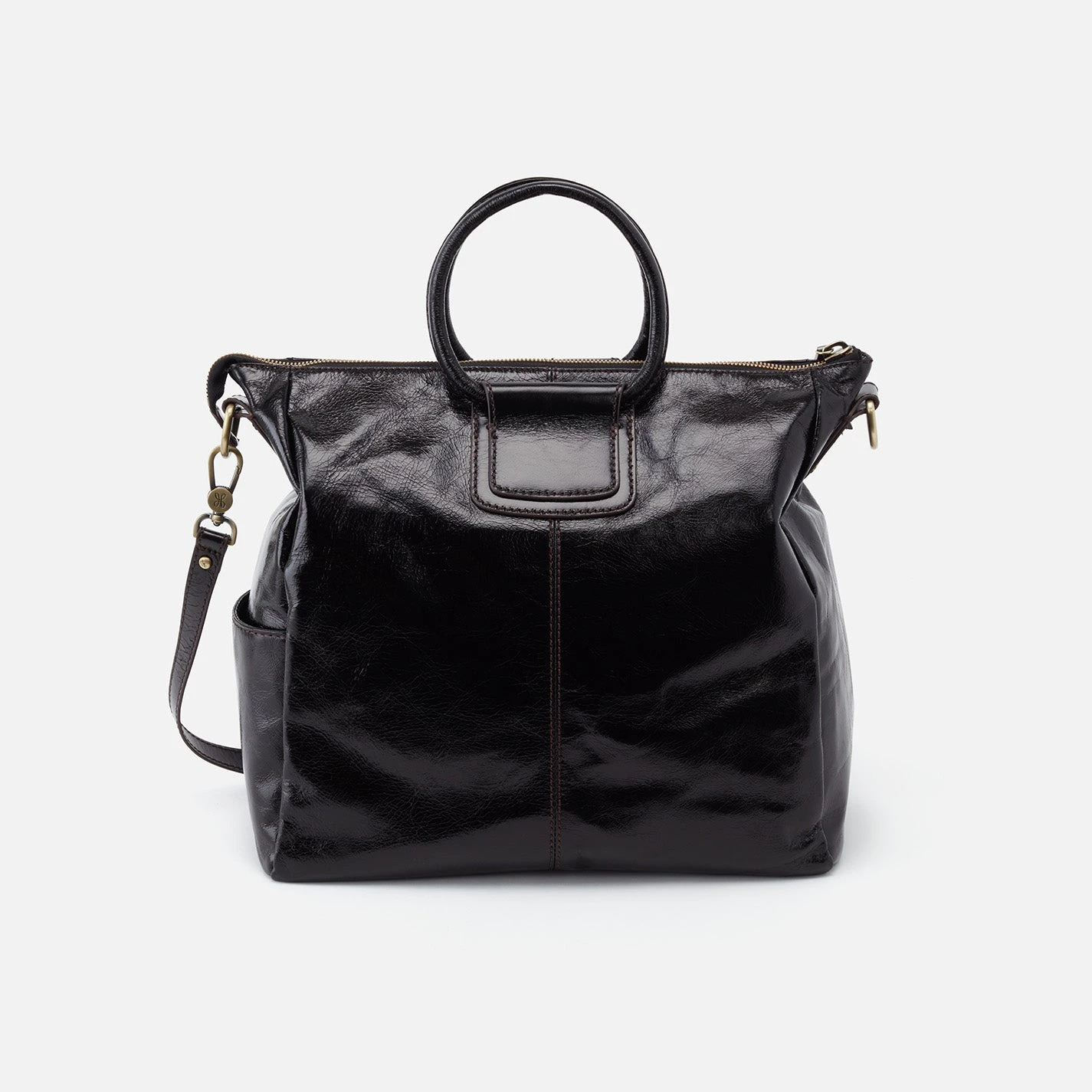Sheila Large Satchel In Polished Leather - Black 5 Sheila Large Satchel In Polished Leather - Black - Image 5