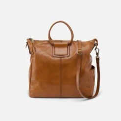 Sheila Large Satchel In Polished Leather - Truffle