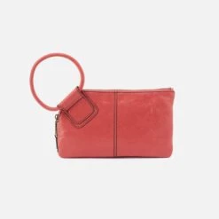 Sable Wristlet In Polished Leather - Cherry Blossom