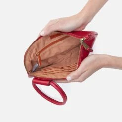 Sable Wristlet In Polished Leather - Claret 10 Sable Wristlet In Polished Leather - Claret -Hobo Sales Store VI 35036CLRT 03