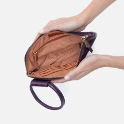 Sable Wristlet In Polished Leather - Deep Purple 10 Sable Wristlet In Polished Leather - Deep Purple -Hobo Sales Store VI 35036DPRP 03