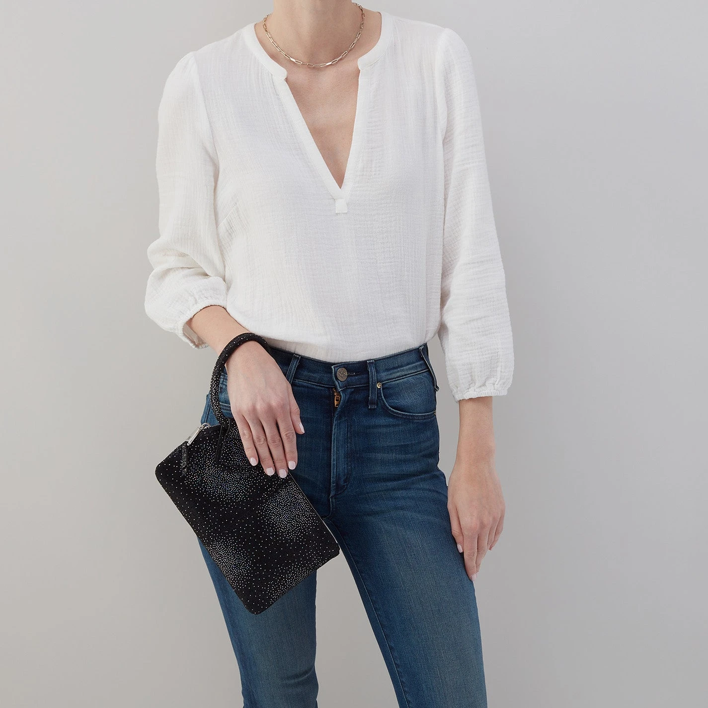 Sable Wristlet In Printed Leather - Silver Galaxy 3 Sable Wristlet In Printed Leather - Silver Galaxy - Image 3