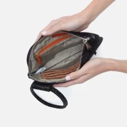 Sable Wristlet In Printed Leather - Silver Galaxy 10 Sable Wristlet In Printed Leather - Silver Galaxy -Hobo Sales Store VI 35036GLXY 03