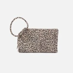 Sable Wristlet In Printed Leather - Mini Leopard