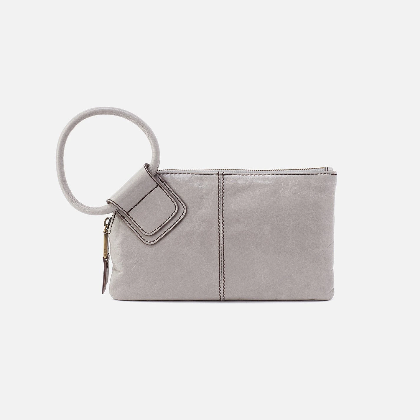 Sable Wristlet In Polished Leather - Light Grey 1 Sable Wristlet In Polished Leather - Light Grey