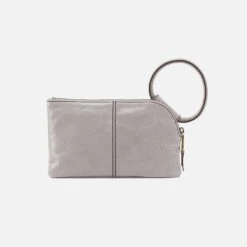 Sable Wristlet In Polished Leather - Light Grey 11 Sable Wristlet In Polished Leather - Light Grey -Hobo Sales Store VI 35036LTGR 04