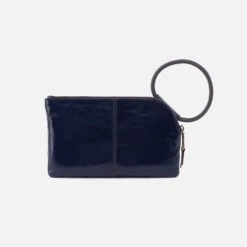 Sable Wristlet In Polished Leather - Nightshade 8 Sable Wristlet In Polished Leather - Nightshade -Hobo Sales Store VI 35036NSHD 03