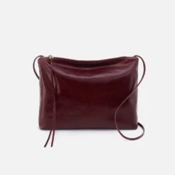 Ziggy Crossbody In Polished Leather - Merlot