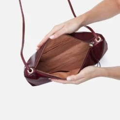 Ziggy Crossbody In Polished Leather - Merlot -Hobo Sales Store VI 35763MERL 03
