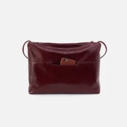 Ziggy Crossbody In Polished Leather - Merlot -Hobo Sales Store VI 35763MERL 05