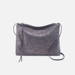 Ziggy Crossbody In Linen Metallic Leather - Navy Linen