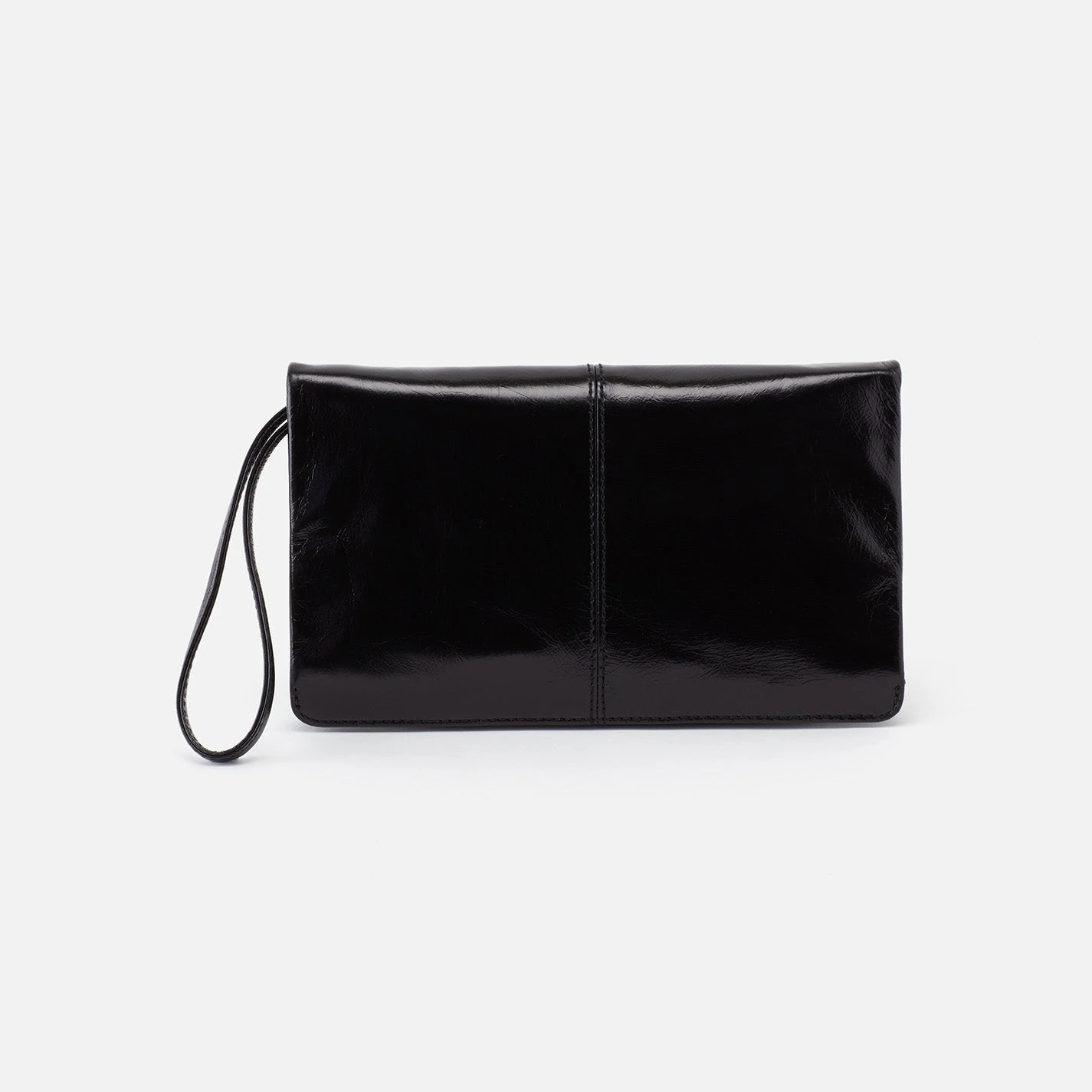 Evolve Wristlet In Polished Leather - Black 1 Evolve Wristlet In Polished Leather - Black