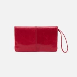 Evolve Wristlet In Polished Leather - Claret -Hobo Sales Store VI 35808CLRT 03