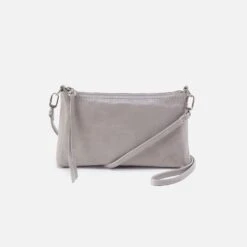 Hobo Sales Store 29 Darcy Crossbody In Polished Leather - Light Grey