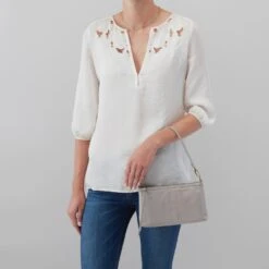 Darcy Crossbody In Polished Leather - Light Grey 10 Darcy Crossbody In Polished Leather - Light Grey -Hobo Sales Store VI 35810LTGR 04