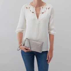 Darcy Crossbody In Polished Leather - Light Grey 11 Darcy Crossbody In Polished Leather - Light Grey -Hobo Sales Store VI 35810LTGR 05