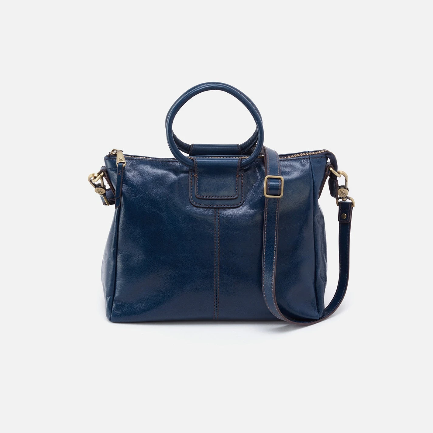 Sheila Medium Satchel In Polished Leather - Denim 1 Sheila Medium Satchel In Polished Leather - Denim
