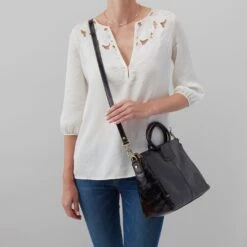 Sheila Medium Satchel In Polished Leather - Natural -Hobo Sales Store VI 35840NTRL 02