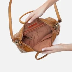 Sheila Medium Satchel In Polished Leather - Natural -Hobo Sales Store VI 35840NTRL 03