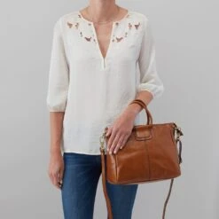 Sheila Medium Satchel In Polished Leather - Truffle -Hobo Sales Store VI 35840TRUF 04 767421d6 0b91 41d6 a0bb 568e31e7c338