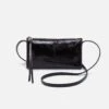 Jewel Crossbody In Polished Leather - Black