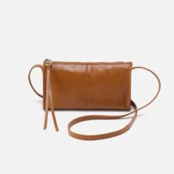 Jewel Crossbody In Polished Leather - Truffle