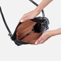 Cambel Large Crossbody In Polished Leather - Black 9 Cambel Large Crossbody In Polished Leather - Black -Hobo Sales Store VI 35894BLK 05