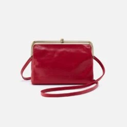 Lauren Crossbody In Polished Leather - Claret