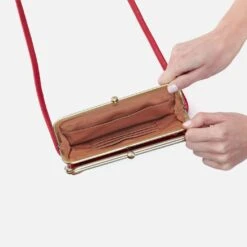 Lauren Crossbody In Polished Leather - Claret -Hobo Sales Store VI 35922CLRT 05