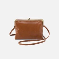 Lauren Crossbody In Polished Leather - Truffle