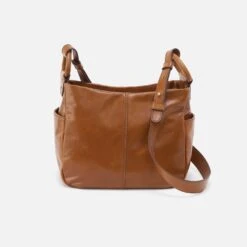 Sheila Crossbody In Polished Leather - Truffle