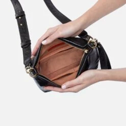 Ashe Crossbody In Polished Leather - Black -Hobo Sales Store VI 35929BLK 03