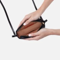 Jesse Crossbody In Polished Leather - Black -Hobo Sales Store VI 35930BLK 03