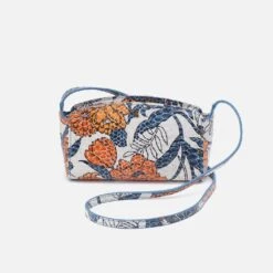 Jesse Crossbody In Printed Leather - Orange Blossom