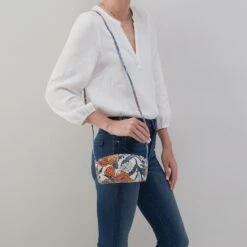 Jesse Crossbody In Printed Leather - Orange Blossom -Hobo Sales Store VI 35930OBLM 02