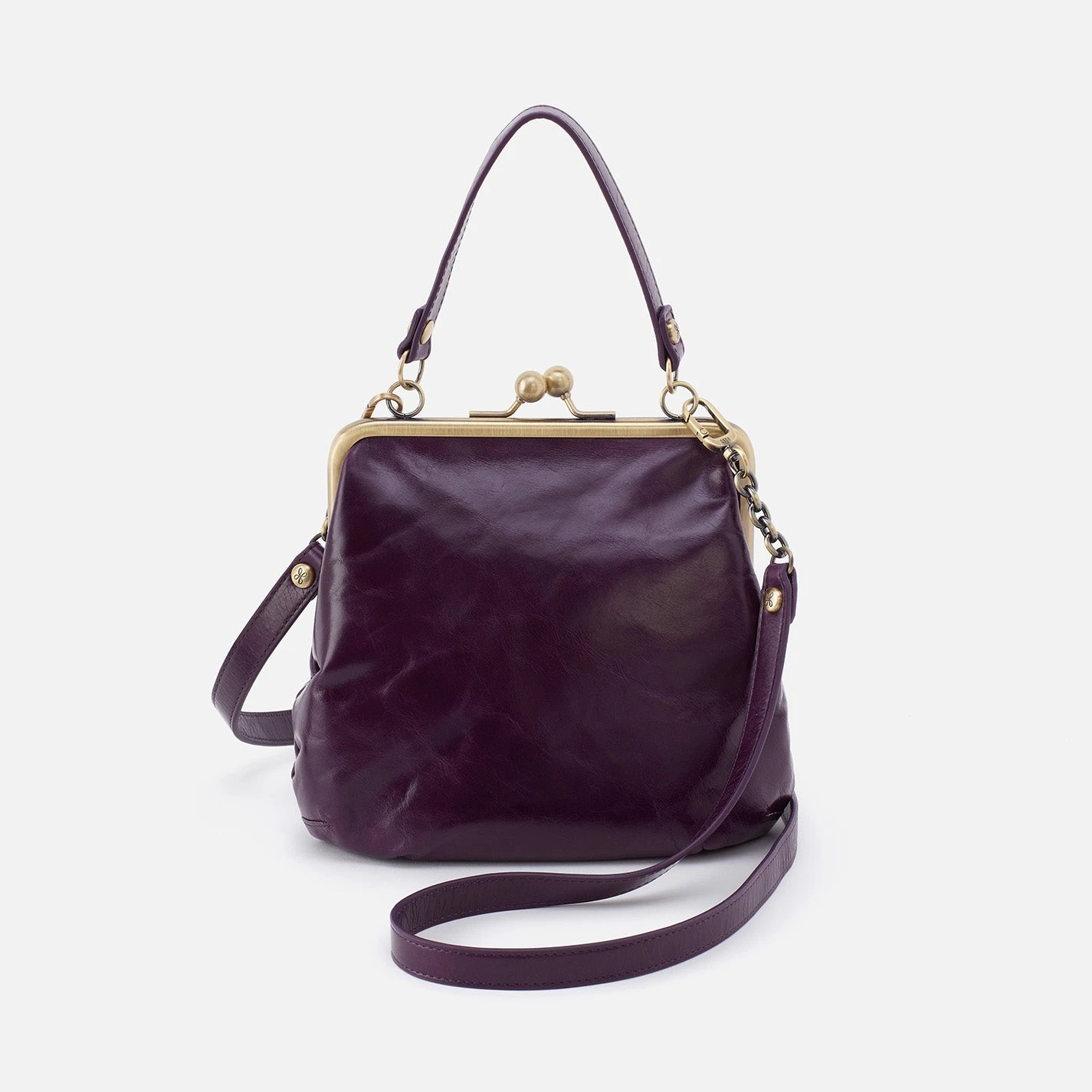 Alba Crossbody In Polished Leather - Deep Purple 1 Alba Crossbody In Polished Leather - Deep Purple