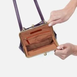 Alba Crossbody In Polished Leather - Deep Purple 9 Alba Crossbody In Polished Leather - Deep Purple -Hobo Sales Store VI 35931DPRP 03