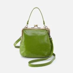 Alba Crossbody In Polished Leather - Garden Green