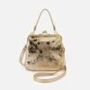 Alba Crossbody In Metallic Leather - Gilded Marble