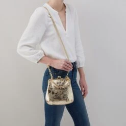 Alba Crossbody In Metallic Leather - Gilded Marble -Hobo Sales Store VI 35931GLMB 02