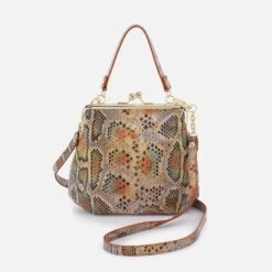 Alba Crossbody In Printed Leather - Opal Snake Print