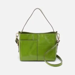 Render Small Crossbody In Polished Leather - Garden Green