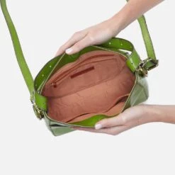 Render Small Crossbody In Polished Leather - Garden Green -Hobo Sales Store VI 35933GDGR 03