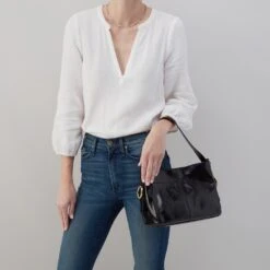 Render Small Crossbody In Polished Leather - Garden Green -Hobo Sales Store VI 35933GDGR 04