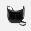 Sheila Scoop Crossbody In Polished Leather - Black